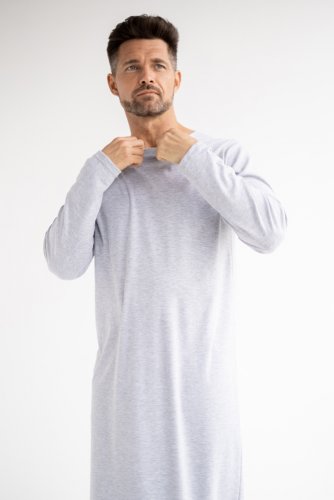 мужская ночная рубашка цвета серый меланж