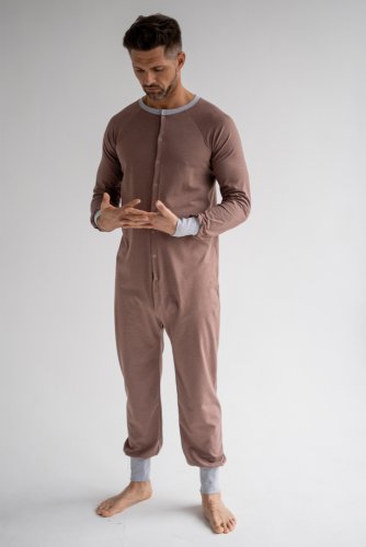 пижама-комбинезон для взрослых унисекс цвета корица