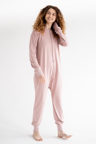 пижама-комбинезон для взрослых унисекс цвета пыльная роза