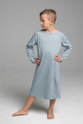ночная сорочка для мальчиков и юношей  цвет серо-голубой