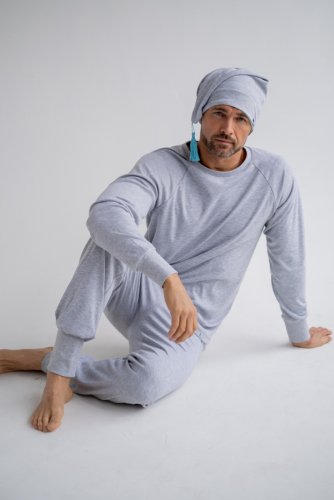 пижама для мужчин цвета серый меланж