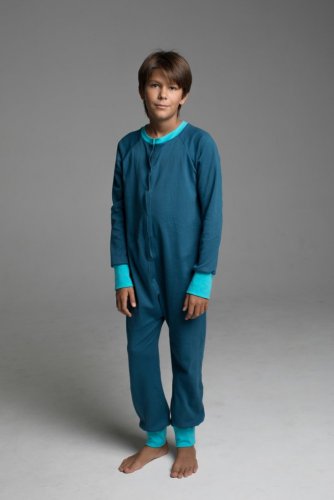 Детская пижама-комбинезон цвет петрол